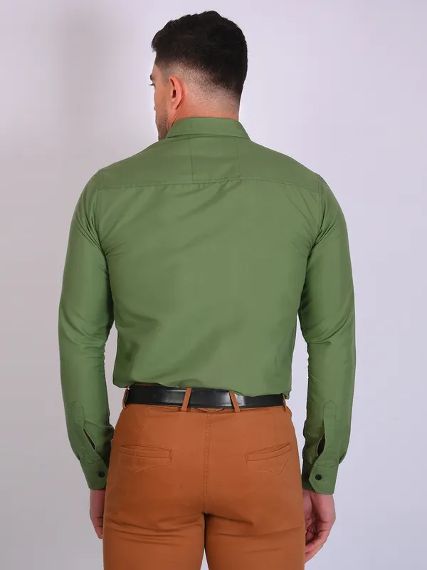 Olive_Trendy_Design_Premium_Cotton_Shirt_For_Men