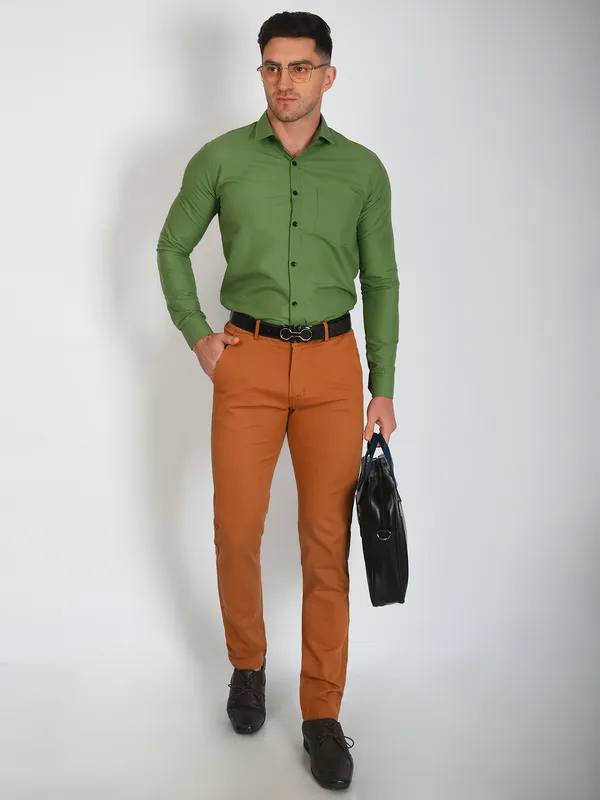 Olive_Trendy_Design_Premium_Cotton_Shirt_For_Men