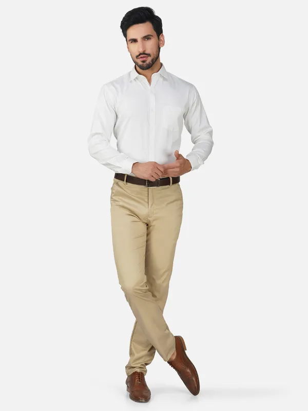 White_Trendy_Design_Plain_Shirt_For_Men