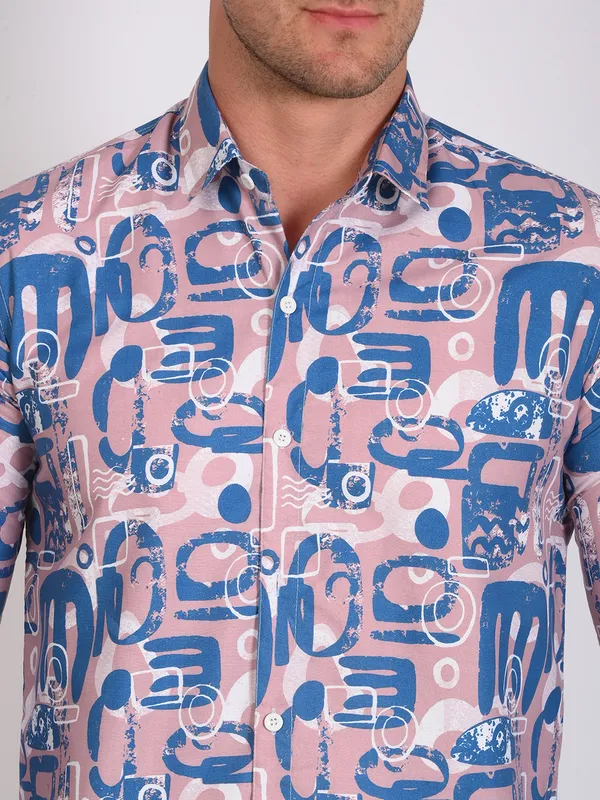 Blue_Trendy_Design_Abstract_Printed_Cotton_Blend_Shirt_For_Men