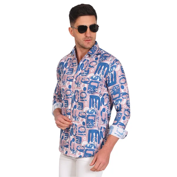 Blue_Trendy_Design_Abstract_Printed_Cotton_Blend_Shirt_For_Men