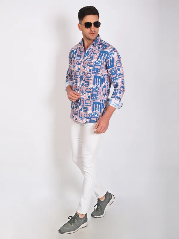 Blue_Trendy_Design_Abstract_Printed_Cotton_Blend_Shirt_For_Men