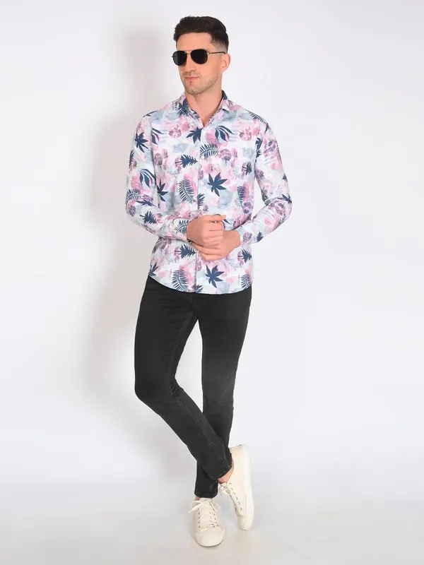 Pink_Trendy_Design_Floral_Printed_Cotton_Blend_Casual_Shirt_For_Men