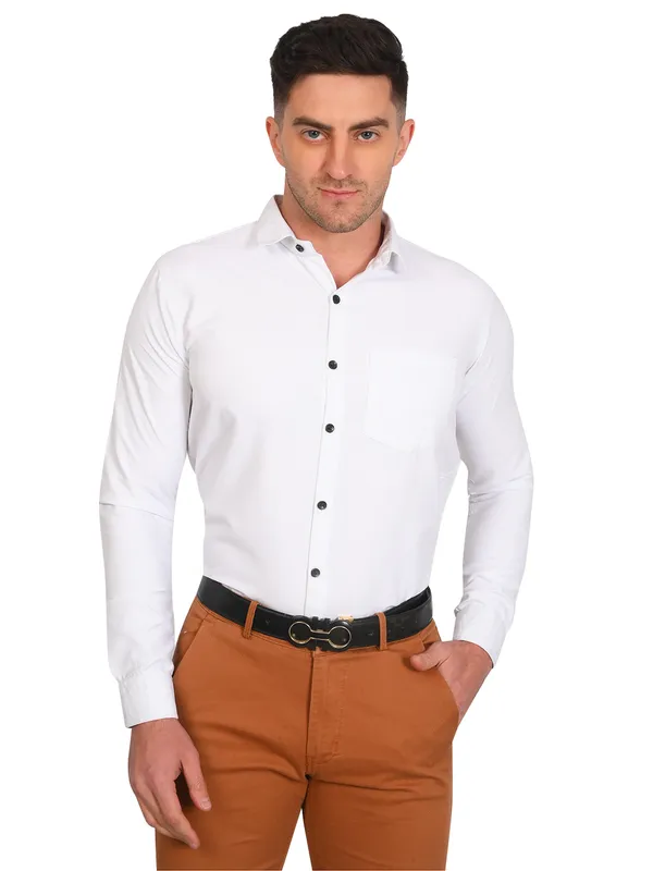 White_Trendy_Design_Premium_Cotton_Shirt_For_Men