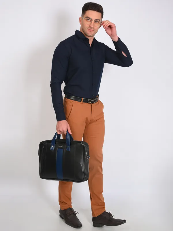 Navy_Trendy_Design_Premium_Cotton_Shirt_For_Men