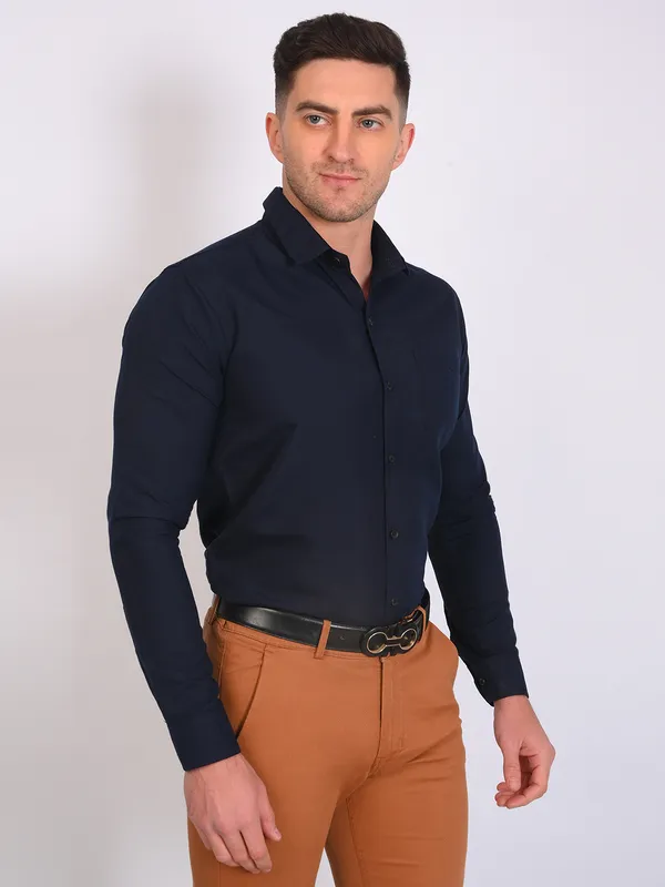 Navy_Trendy_Design_Premium_Cotton_Shirt_For_Men