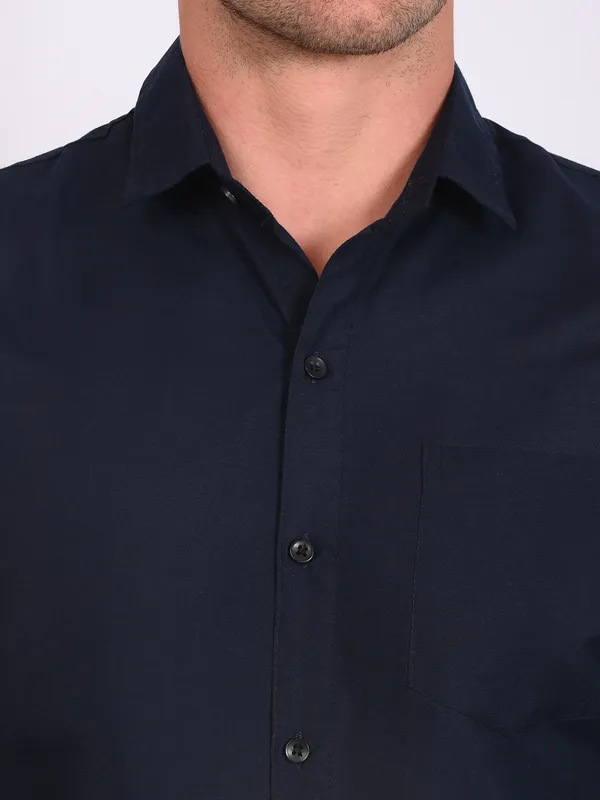 Navy_Trendy_Design_Premium_Cotton_Shirt_For_Men