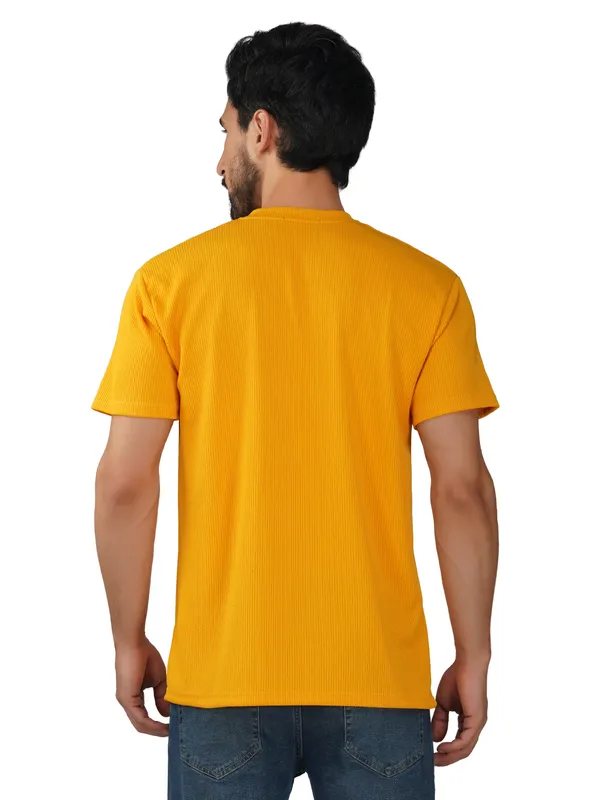 Yellow_Trendy_Design_Mandarin_Collar_Bamboo_fabric_T-Shirt_For_Men