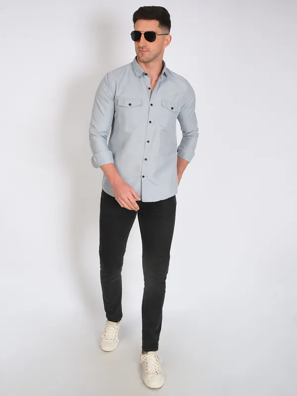 Grey_Trendy_Design_Premium_Cotton_Double_Pocket_Shirt_For_Men