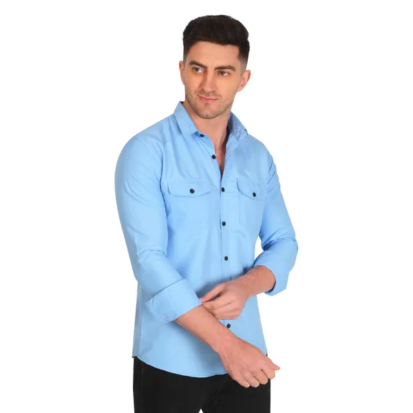 Aqua_Blue_Trendy_Design_Premium_Cotton_Shirt_For_Men