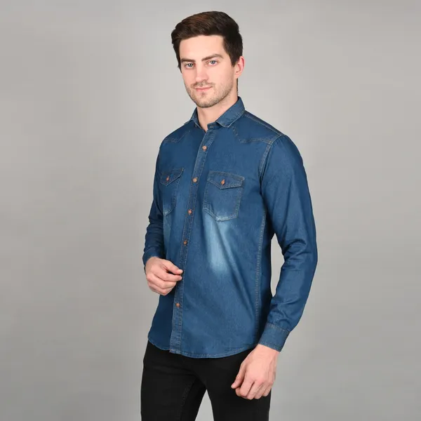 Blue_Trendy_Design_Double_Pocket_Denim_Shirt_For_Men