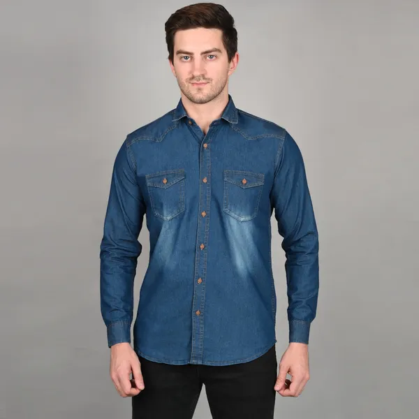 Blue_Trendy_Design_Double_Pocket_Denim_Shirt_For_Men