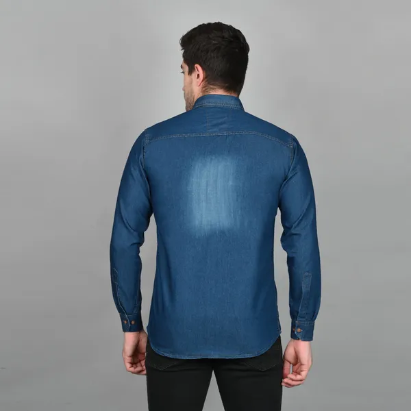 Blue_Trendy_Design_Double_Pocket_Denim_Shirt_For_Men