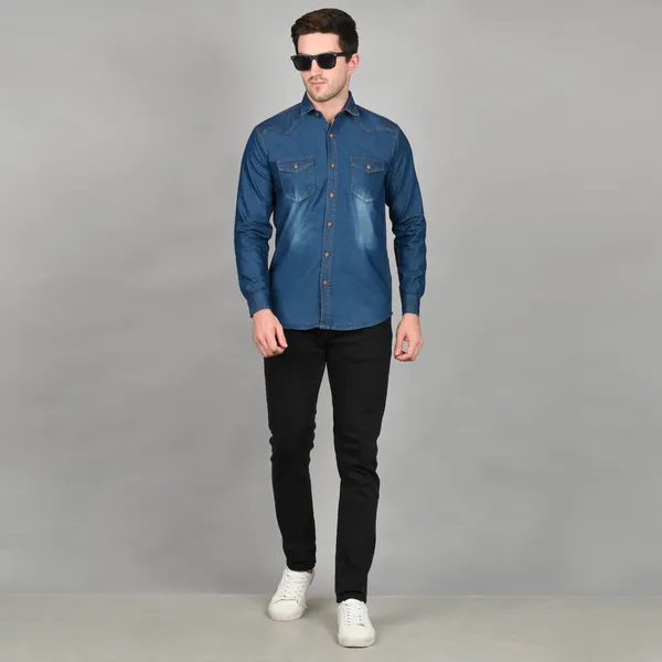 Blue_Trendy_Design_Double_Pocket_Denim_Shirt_For_Men