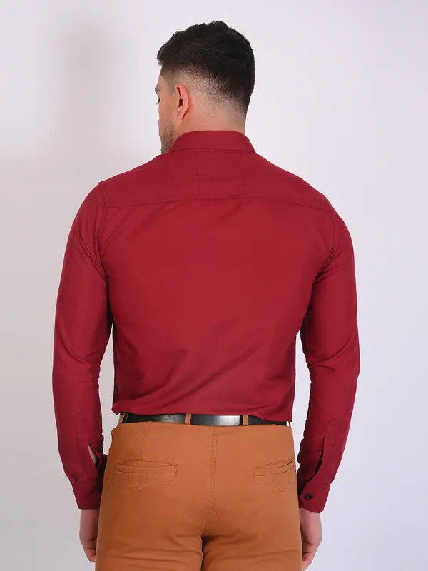 Red_Trendy_Design_Premium_Cotton_Shirt_For_Men