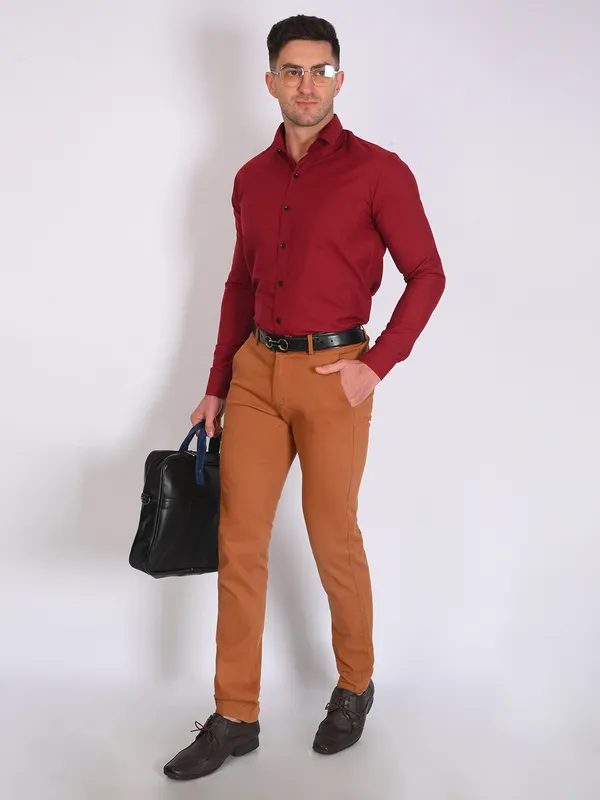 Red_Trendy_Design_Premium_Cotton_Shirt_For_Men