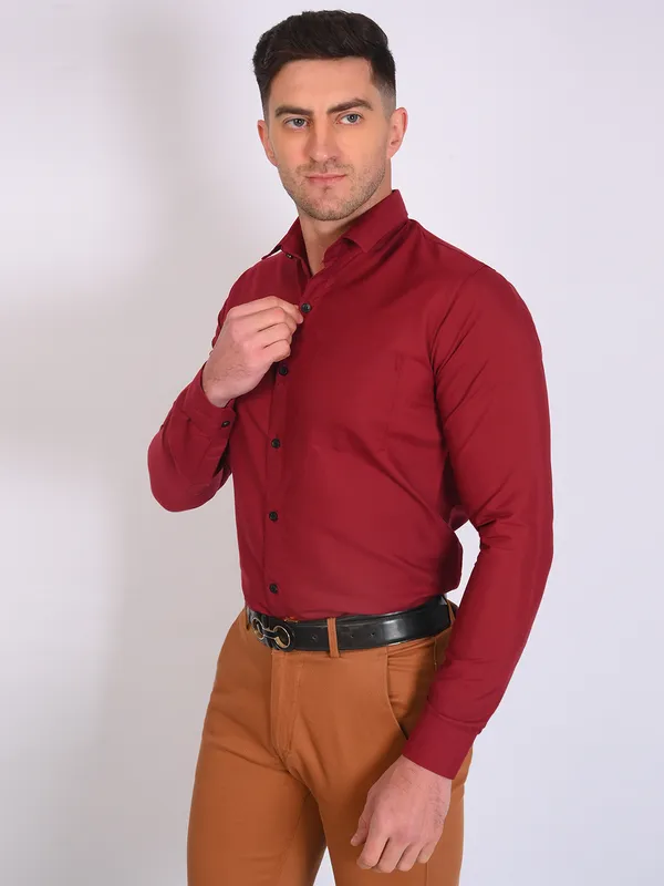 Red_Trendy_Design_Premium_Cotton_Shirt_For_Men