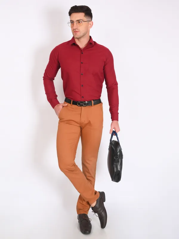 Red_Trendy_Design_Premium_Cotton_Shirt_For_Men