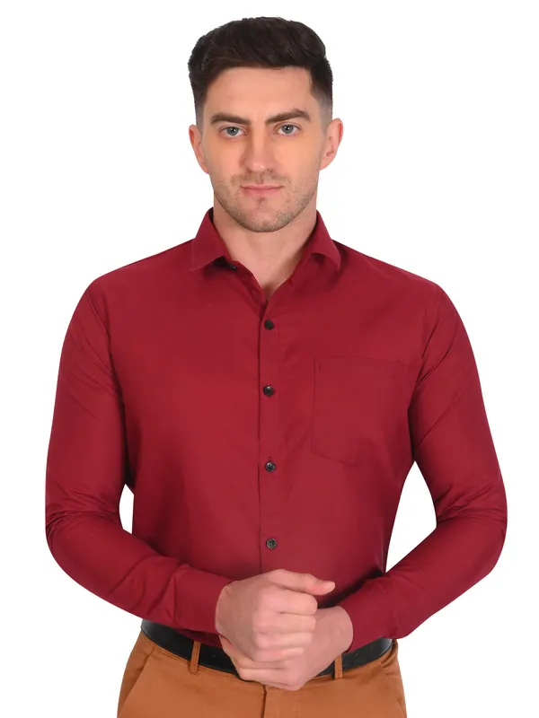 Red_Trendy_Design_Premium_Cotton_Shirt_For_Men