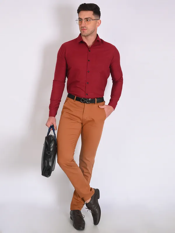 Red_Trendy_Design_Premium_Cotton_Shirt_For_Men