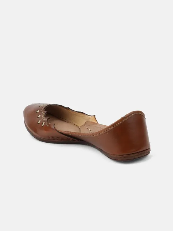 Handmade_Brown_Ballerinas_Handicrafted_Premium_Jutti_For_Women