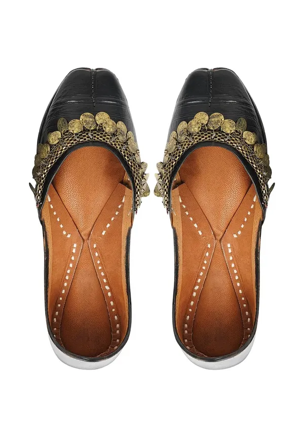 Handmade_Black_Brass_Coin_Payal_Jutti