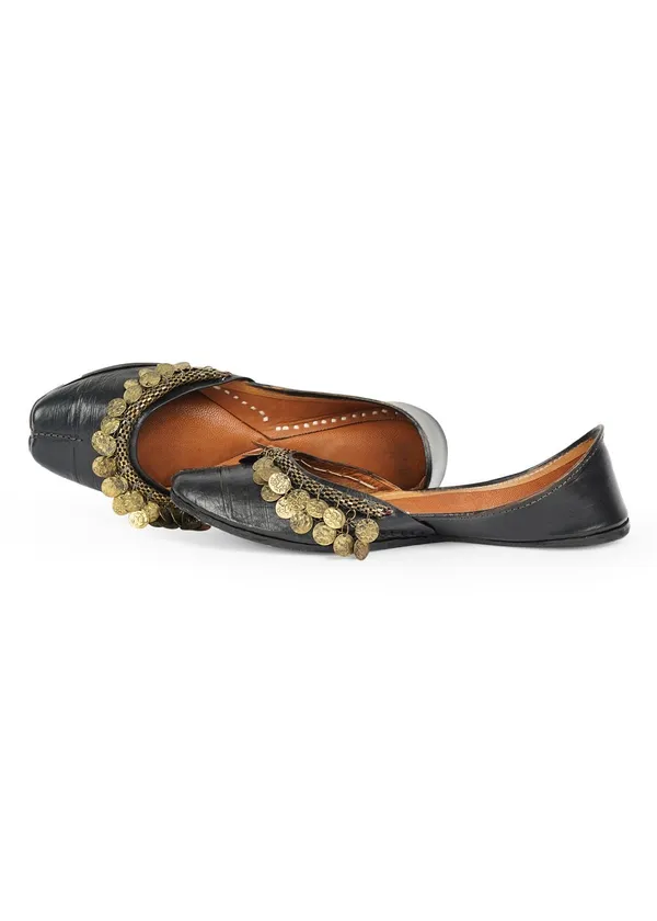 Handmade_Black_Brass_Coin_Payal_Jutti