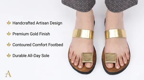 Golden_Square_Toe_Handmade_Kolhapuri