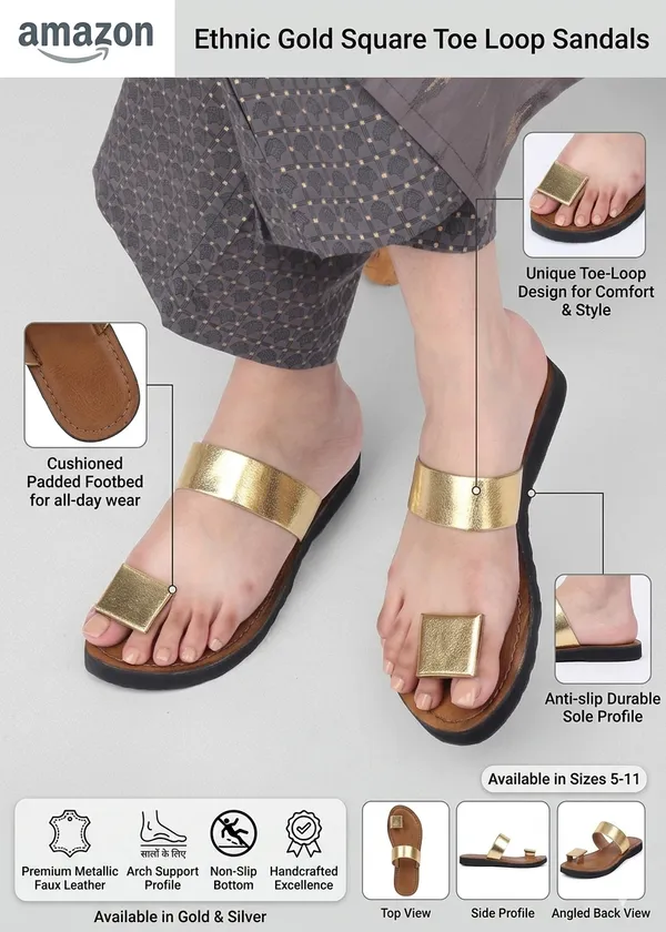 Golden_Square_Toe_Handmade_Kolhapuri