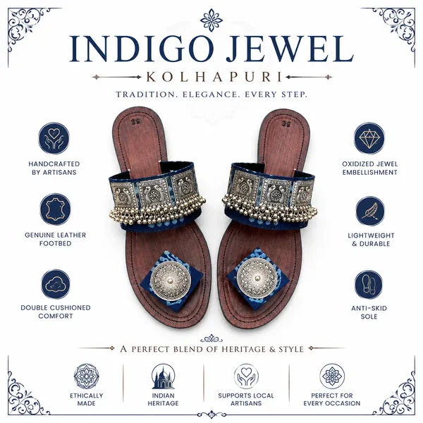 Indigo_Leather_Jewel_Embellished_Kolhapuri_For_Women