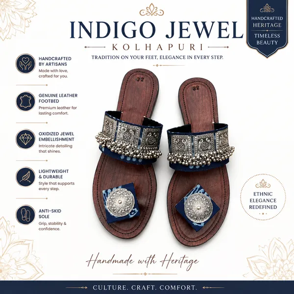 Indigo_Leather_Jewel_Embellished_Kolhapuri_For_Women