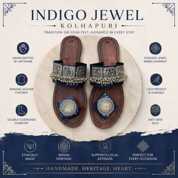 Indigo_Leather_Jewel_Embellished_Kolhapuri_For_Women