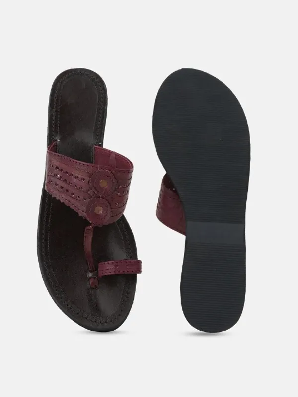 Handmade_Mahroon_Ebony_Kolhapuri