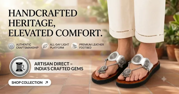 Silver_Leather_Oxidized_Jewel_Embellished_Kolhapuri_For_Women