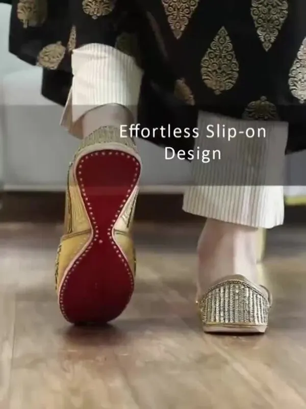 Handmade_UrbanicIndia_Pearl_Jutti_–_Women’s_Gold-Toned_Leather_Embellished_Mojari_Flats