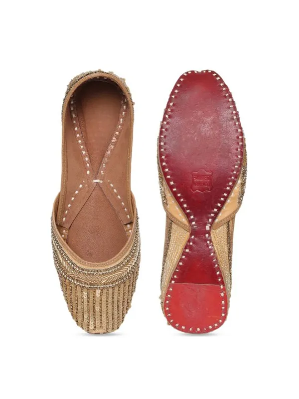 Handmade_UrbanicIndia_Pearl_Jutti_–_Women’s_Gold-Toned_Leather_Embellished_Mojari_Flats