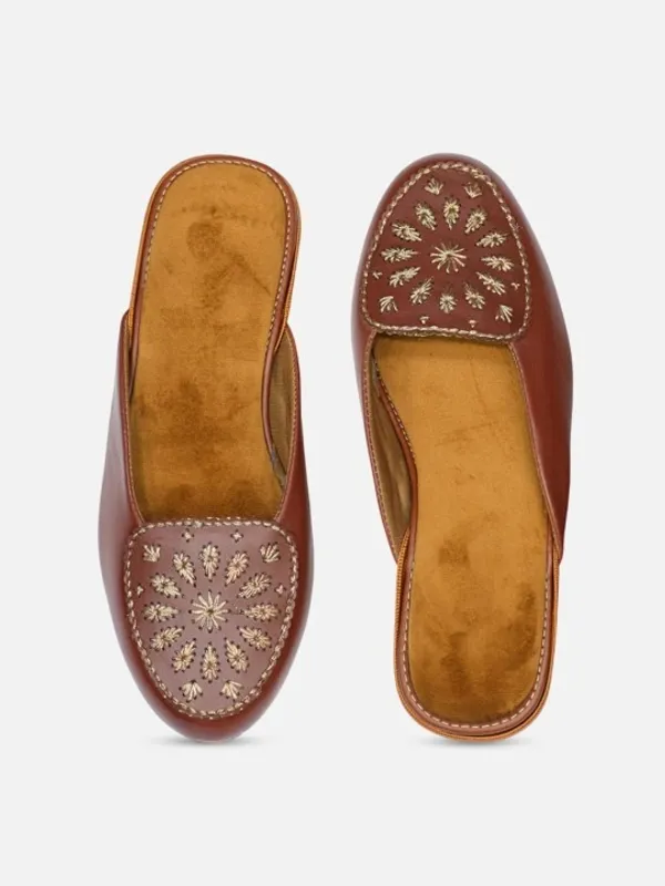 Handmade_Urbanico_Tan_Woven_Embroidered_Mules_–_Pure_Vegan_Comfort