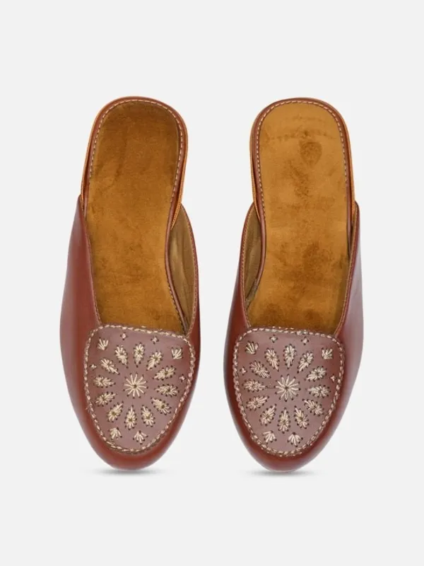 Handmade_Urbanico_Tan_Woven_Embroidered_Mules_–_Pure_Vegan_Comfort