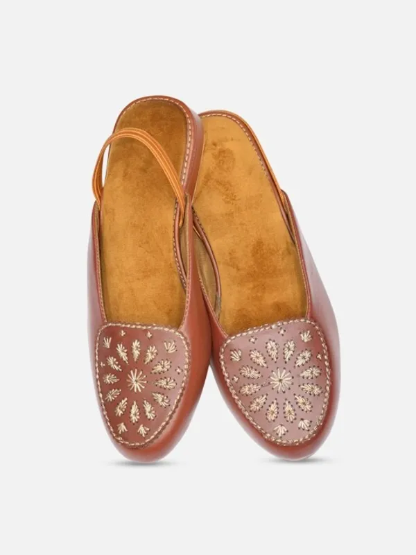 Handmade_Urbanico_Tan_Woven_Embroidered_Mules_–_Pure_Vegan_Comfort