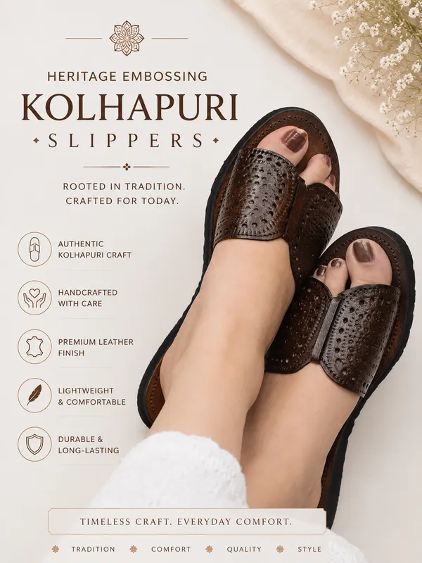 Ethnic_Glide_Brown_Leather_Slip-On_Slippers_|_Handcrafted_Leather_Kolhapuri_UrbanicIndia