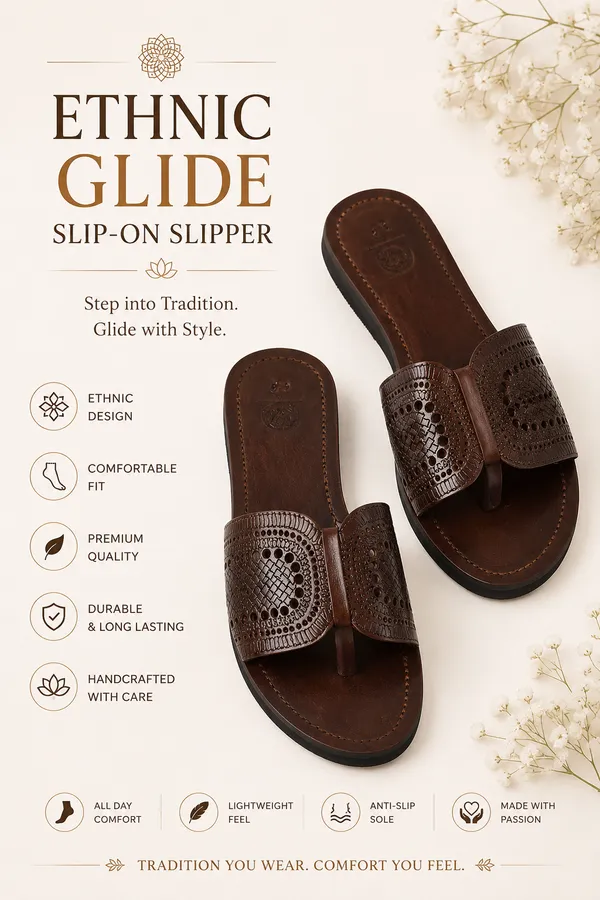 Brown_Leather_Slip-On_Flat_Sandals_For_Women