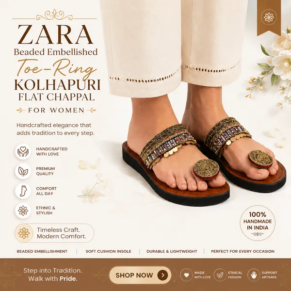 Multicolour_Leather_Beaded_Toe-Ring_Kolhapuri_Flat_For_Women