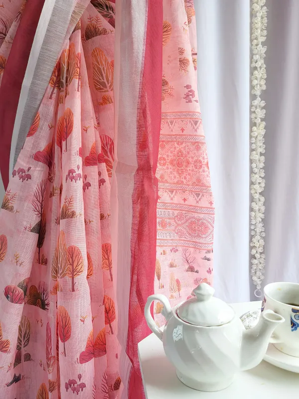 Blush_Pink_Handwoven_Linen_Saree_with_Vibrant_Autumn_Motifs_&_Tassel_Detailing