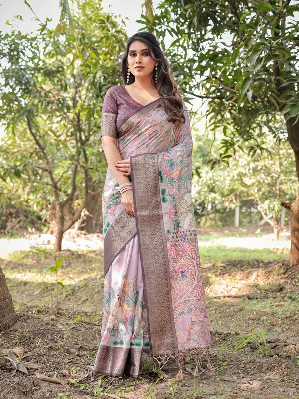 Lilac_and_Purple_Digital_Print_Tussar_Silk_Saree_with_Zari_Diamond_Border_and_Lotus_Motif_Pallu