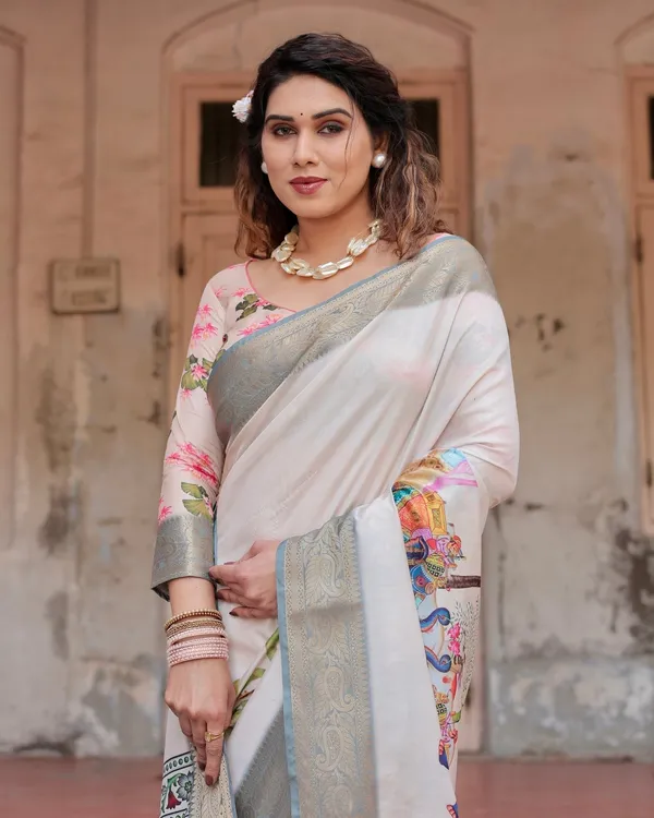 Ivory_Tussar_Silk_Saree_with_Handcrafted_Elephant_Motif_Pallu_and_Golden_Zari_Border