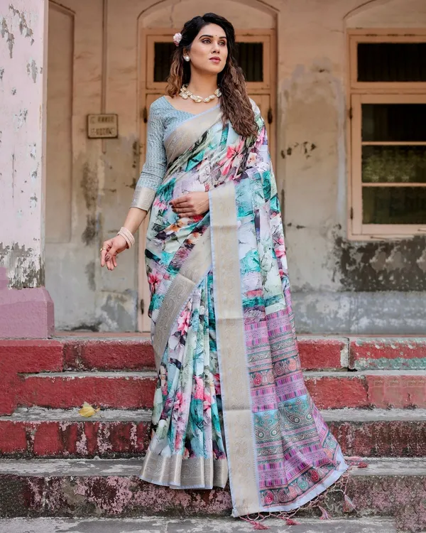 Graceful_Floral_Digital_Print_Saree_with_Gold_Paisley_Border_and_Multicolor_Pallu