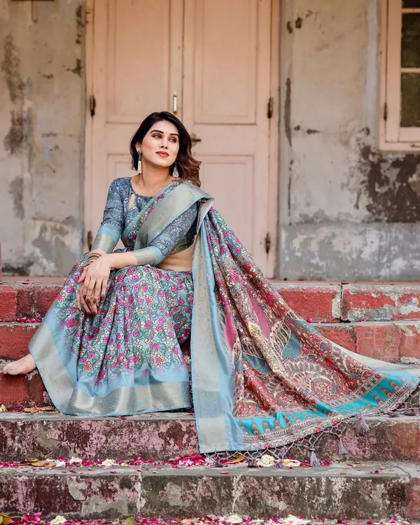 Sky_Blue_Tussar_Silk_Saree_with_Floral_Weaves_and_Ornamental_Pallu_Design