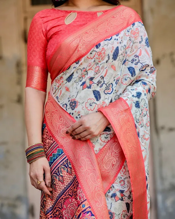 Ivory_Tussar_Silk_Saree_with_Coral_Zari_Border_and_Intricate_Floral_Motifs