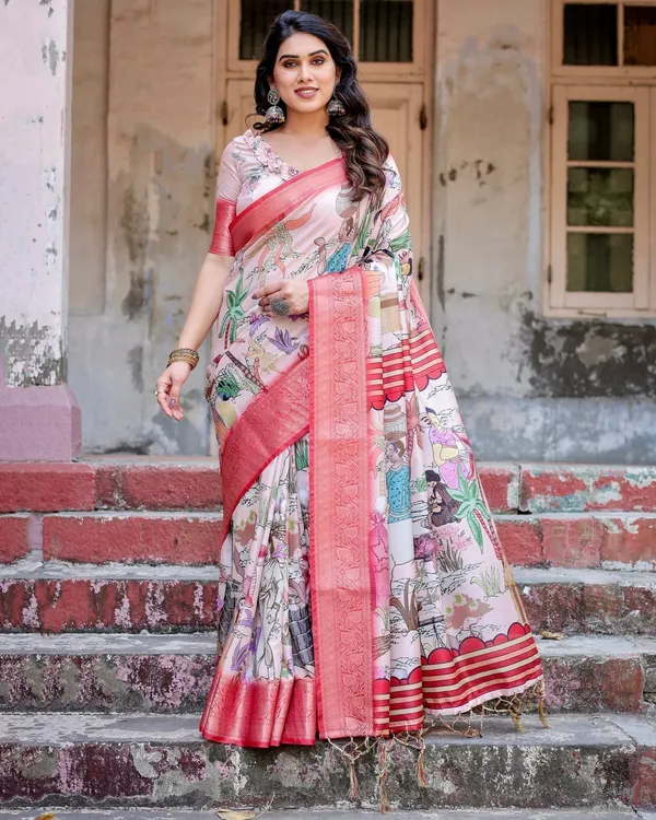 Blush_Pink_Digital_Print_Tussar_Silk_Saree_with_Vibrant_Storyline_Art