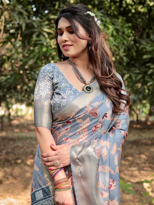 Stylish_Sky_Blue_Tussar_Silk_Saree_with_Beige_and_Gold_Zari_Work_and_Contemporary_Pallu_Design
